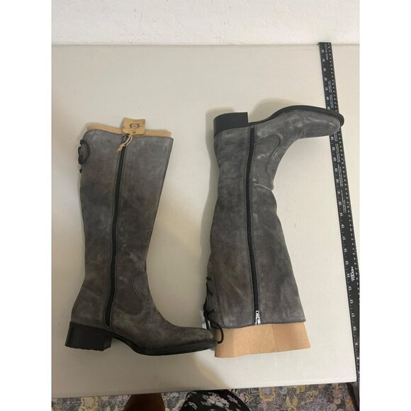 Born Cotto Women Boots New Sz 7.5M Grey Carbon Suede Leather Riding Boots - Picture 6 of 7